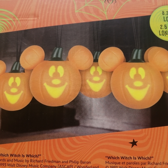 Disney Halloween, Mickey Mouse Pumpkin Projector String Lights NEW - Picture 4 of 7